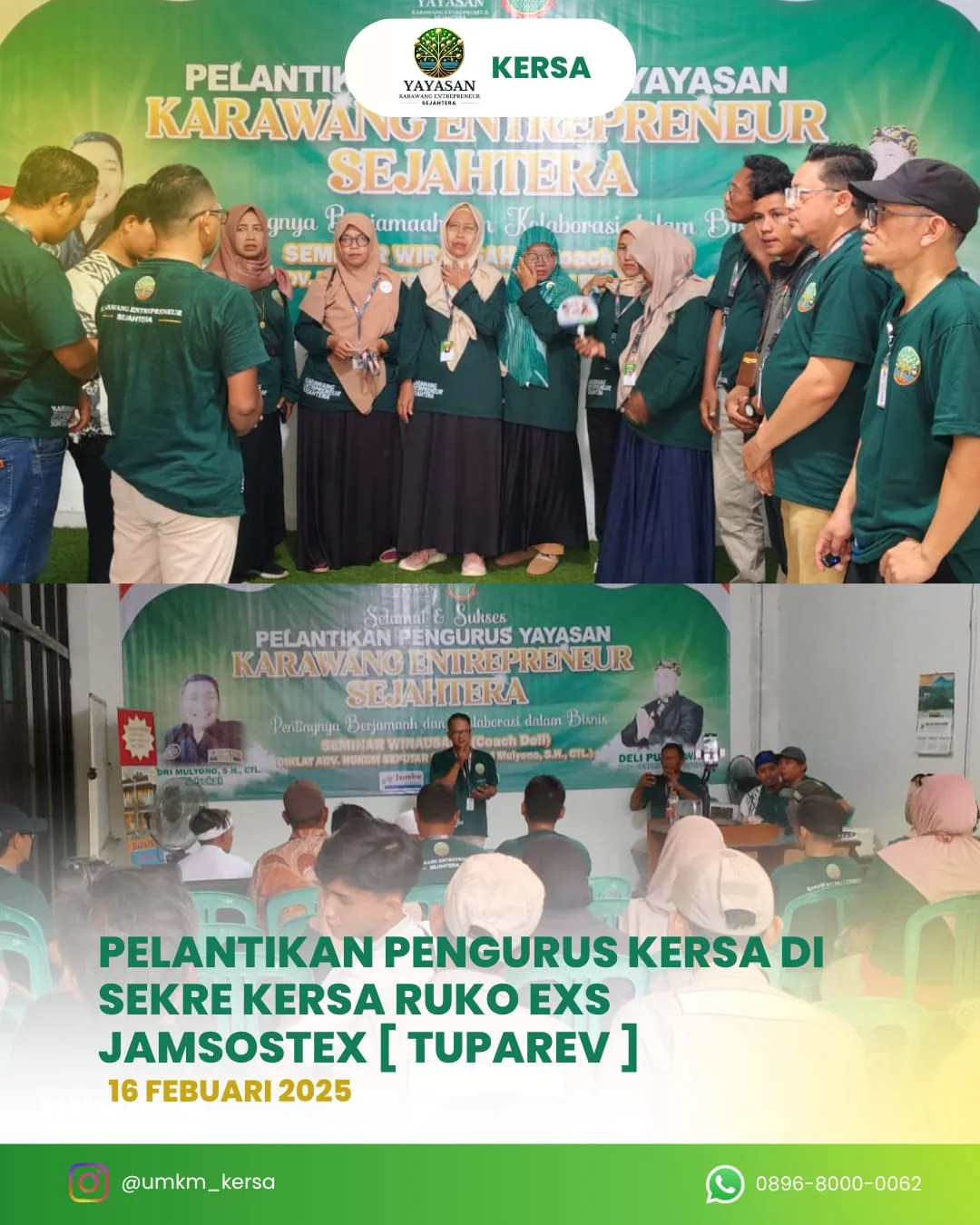 Pelantikan Pengurus Yayasan KERSA Digelar di Sekretariat Jalan Tuparev Johar