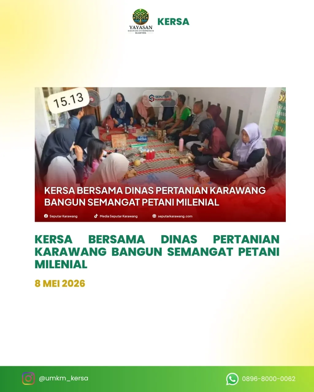 Bersama Dinas Pertanian, KERSA Kunjungi KWT Mawar Bolas 2 untuk Dorong Semangat Petani Milenial