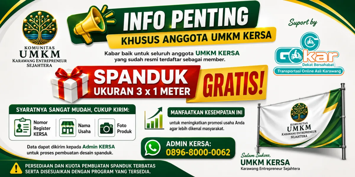 TINGKATKAN BRANDING USAHA, UMKM KERSA BAGIKAN SPANDUK GRATIS!