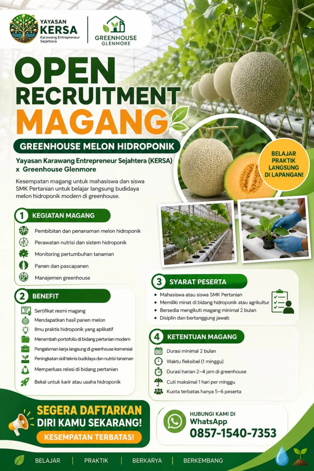 OPEN MAGANG PERTANIAN HORTIKULTURA KERSA