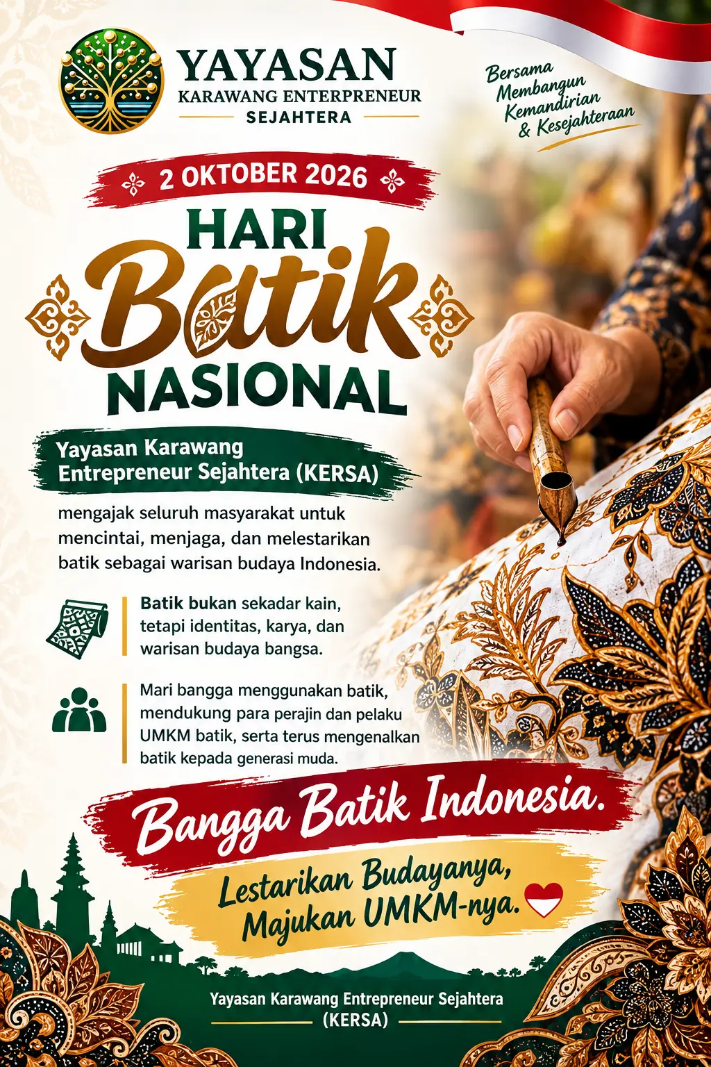 Peringati Hari Batik Nasional 2026, Yayasan KERSA Ajak Warga Lestarikan Budaya Sekaligus Gerakkan UMKM Lokal